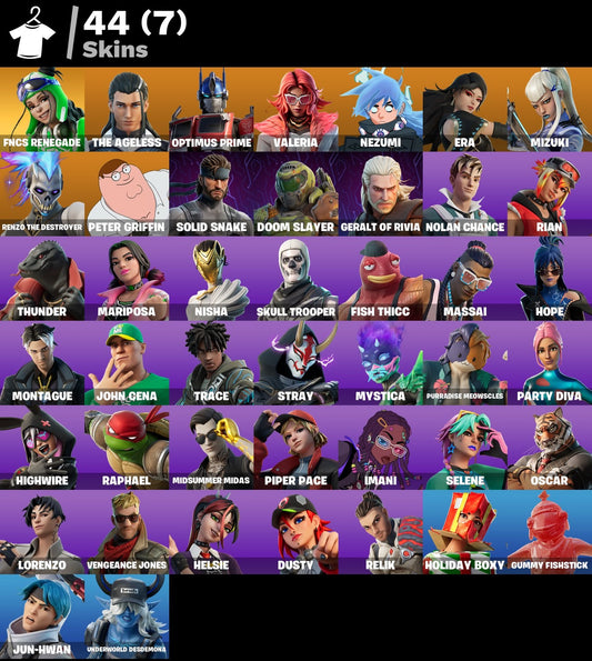 Fortnite 44 Skins FNCS Renegade 2,800VBUCKS FA - Accelix