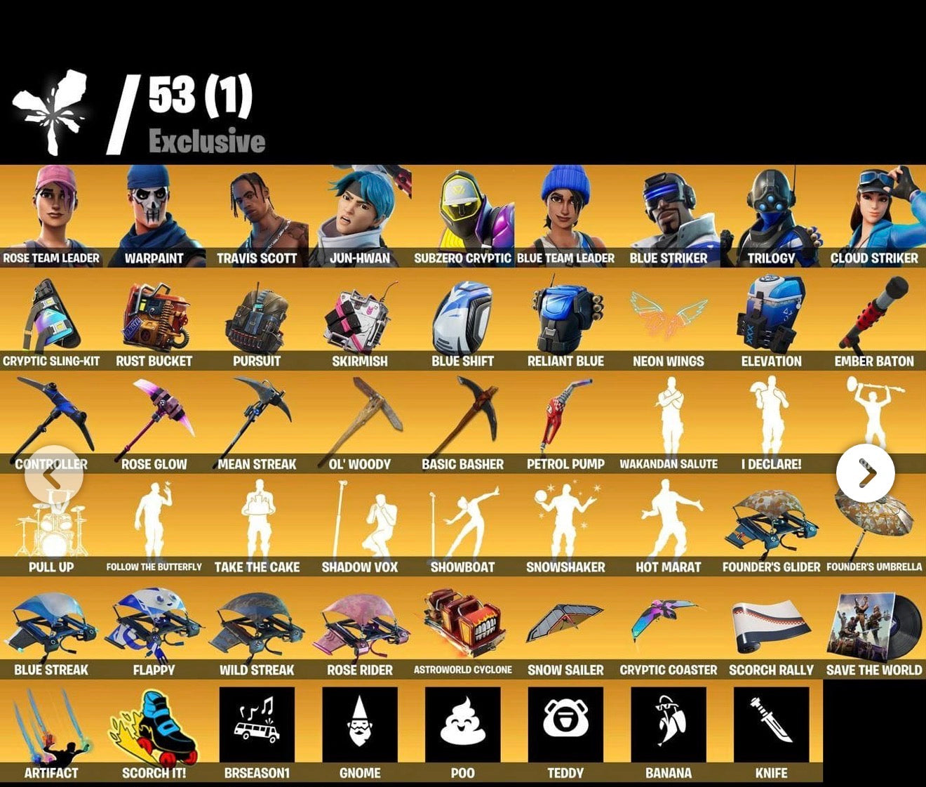 Fortnite 94 Skins | Travis Scott FA + SAVE THE WORLD