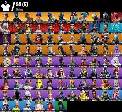 Fortnite 94 Skins | Travis Scott FA + SAVE THE WORLD