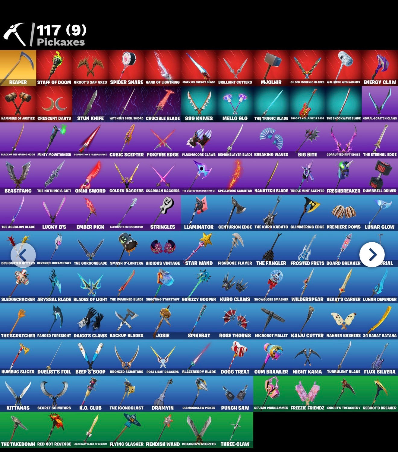 Fortnite 121 SKINS / Renegade Raider FA