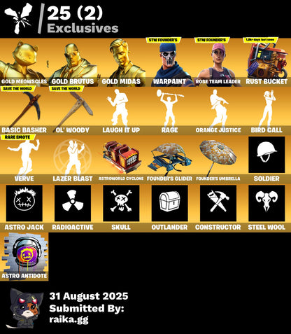 ALL PLATFORMS | 77 SKINS | OG STW SUPER DELUXE | 3 GOLD SKINS - Accelix